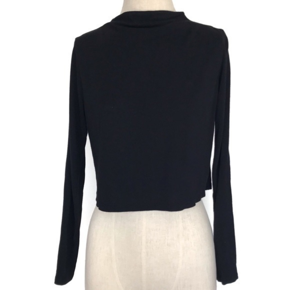 Michael Stars Black Long Sleeve Mock Neck Crop Size extra small